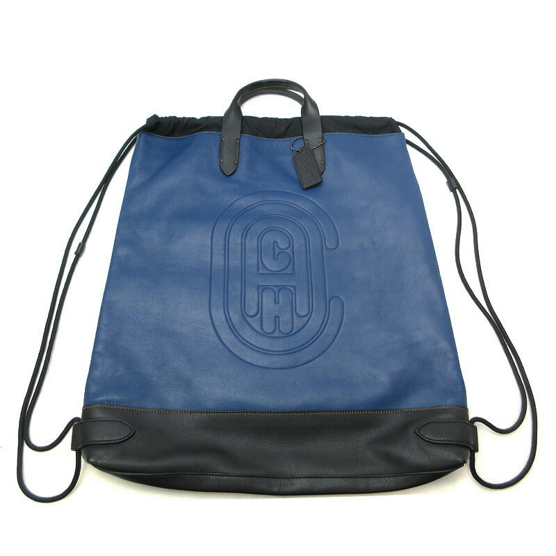 Coach COACH Rucksack Backpack Bag Drawstring Blue Black Mens Womens Leather Nylon E1921-76154 B4 Compatible