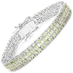 11.97 Carat Genuine Peridot .925 Sterling Silver Bracelet