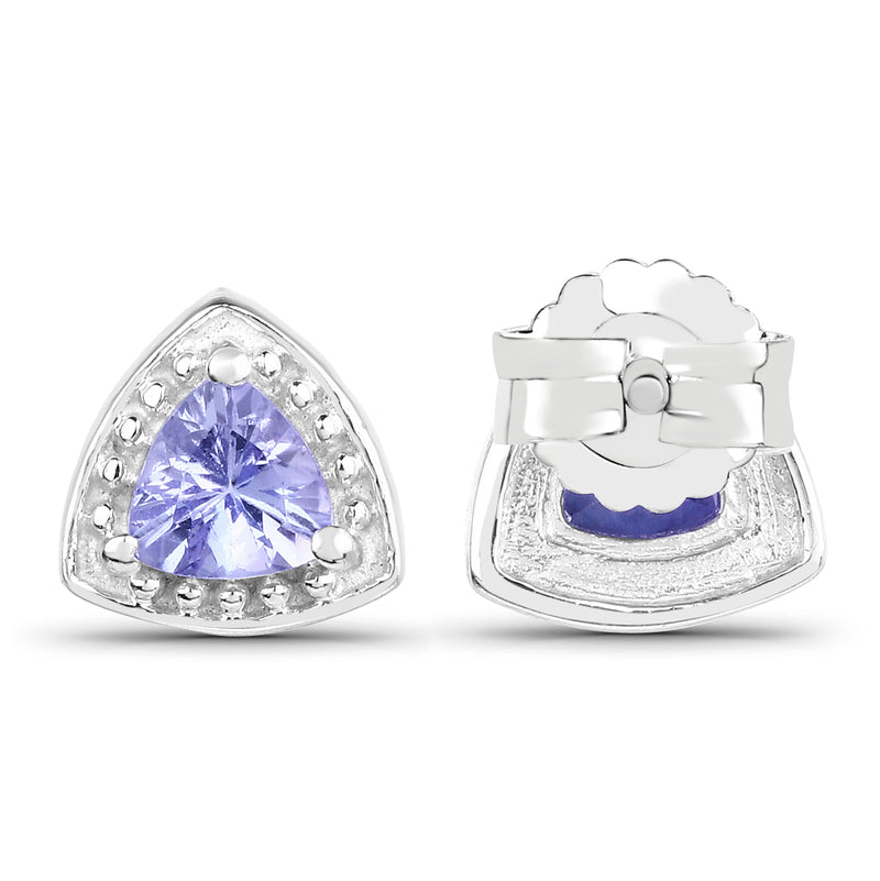 0.86 Carat Genuine Tanzanite .925 Sterling Silver Earrings