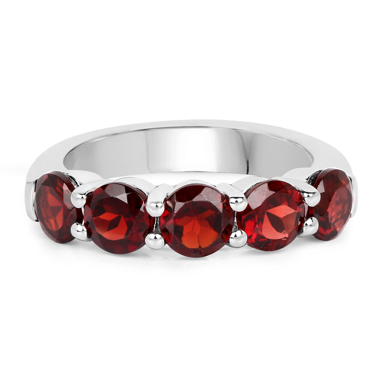 2.90 Carat Genuine  Garnet .925 Sterling Silver Ring