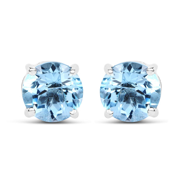 2.10 Carat Genuine Blue Topaz .925 Sterling Silver Earrings