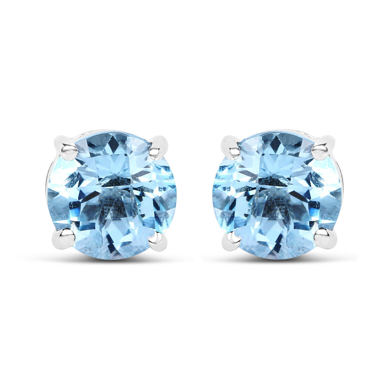 2.10 Carat Genuine Blue Topaz .925 Sterling Silver Earrings