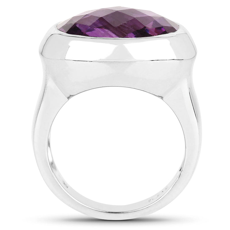 8.25 Carat Genuine Amethyst .925 Sterling Silver Ring