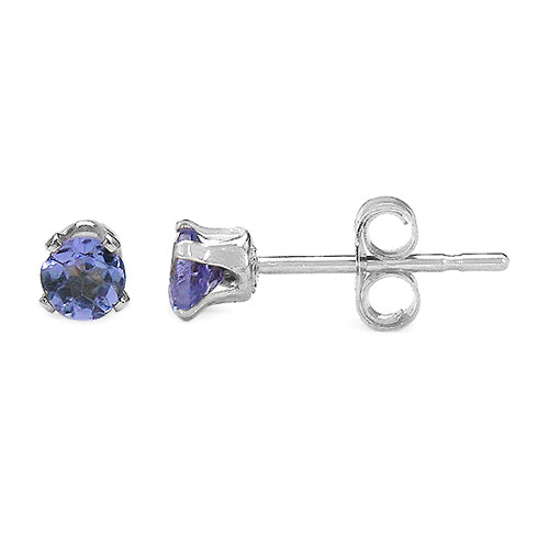 0.20 Carat Genuine Tanzanite 10K White Gold Earrings