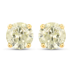 1.12 Carat Genuine LB Diamond 14K Yellow Gold Earrings