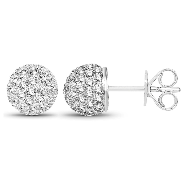 1.22 Carat Genuine White Diamond 14K White Gold Earrings (G-H Color, SI1-SI2 Clarity)