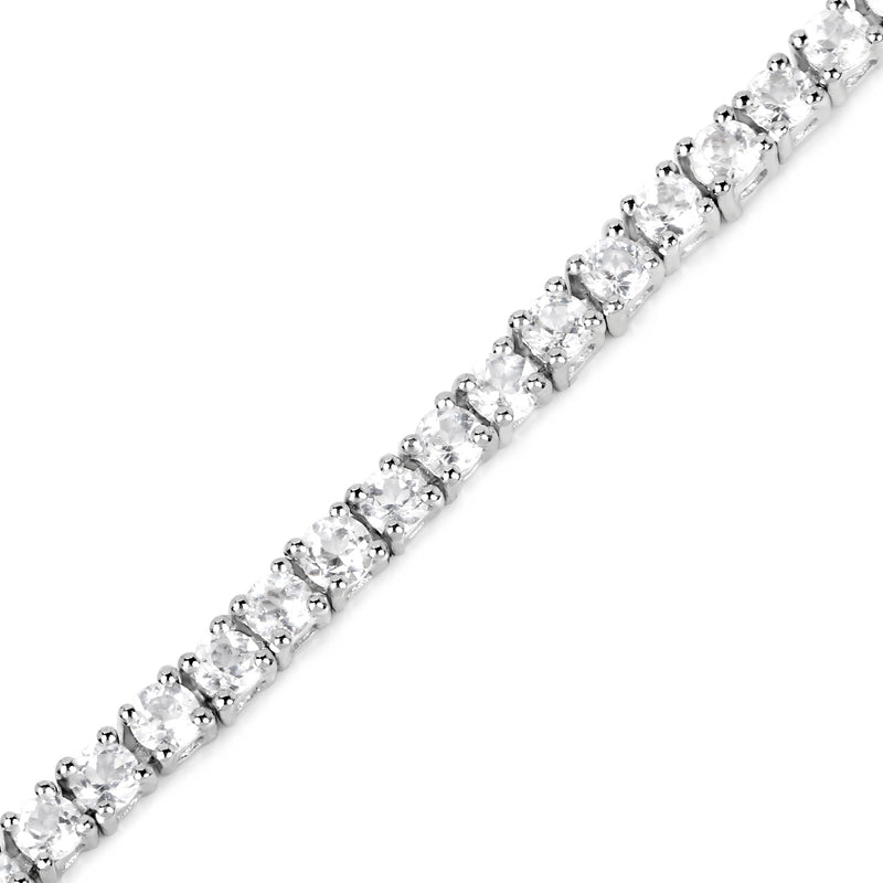 4.96 Carat Genuine White Topaz .925 Sterling Silver Bracelet