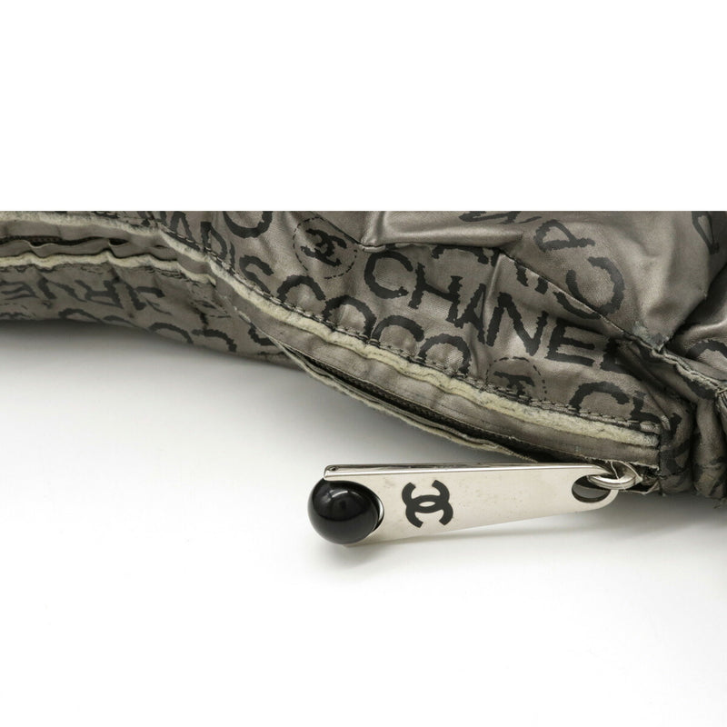 CHANEL Unlimited Shoulder Bag Nylon Silver Black 6532