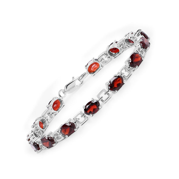 13.30 Carat Genuine Garnet .925 Sterling Silver Bracelet