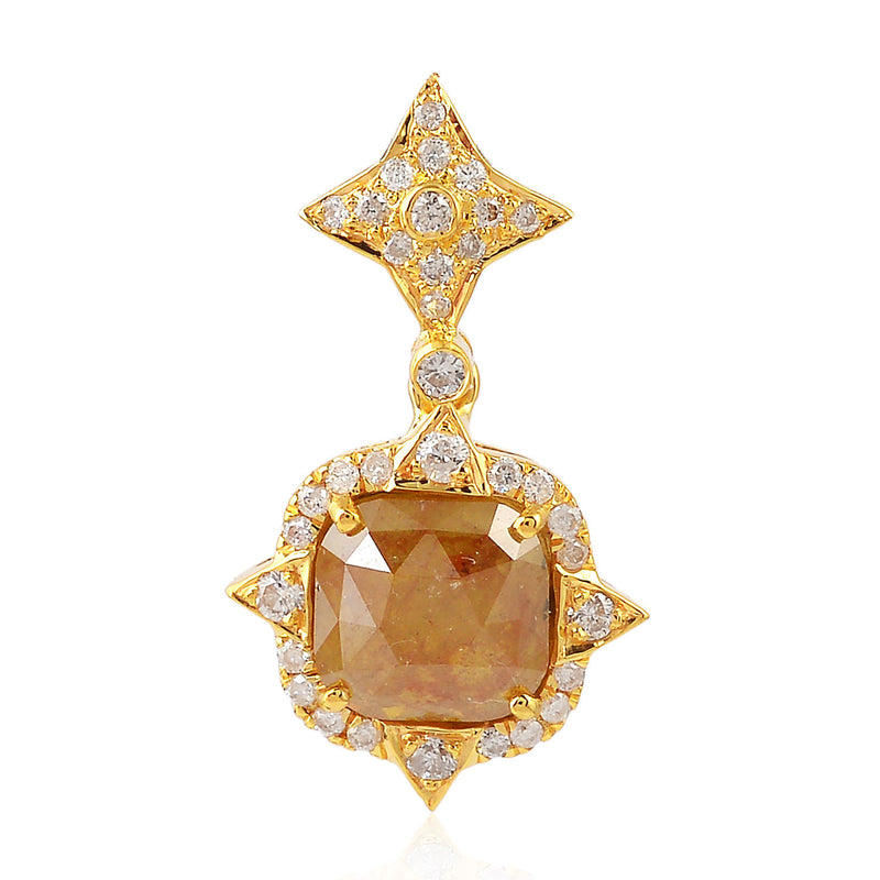 1.49Ct Prong Set Ice Diamond Pendant 18k Yellow Gold Wedding Jewelry Gift