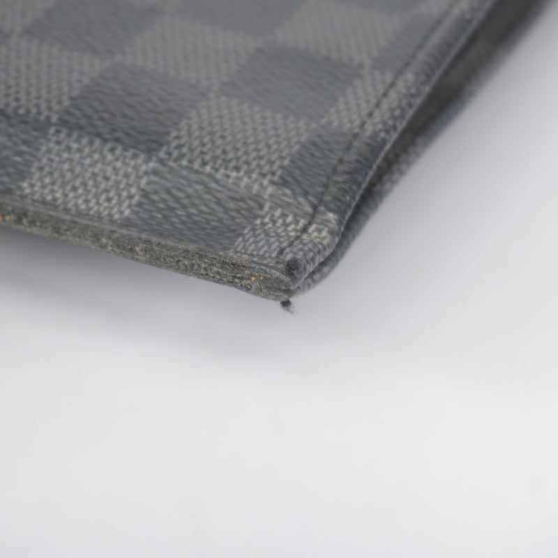 Auth Louis Vuitton Damier Graphite Pochette Jules GM N64437 Mens Clutch Bag