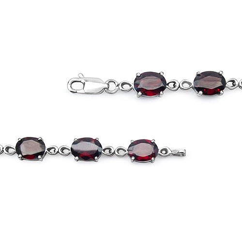 19.20 Carat Genuine Garnet .925 Sterling Silver Bracelet