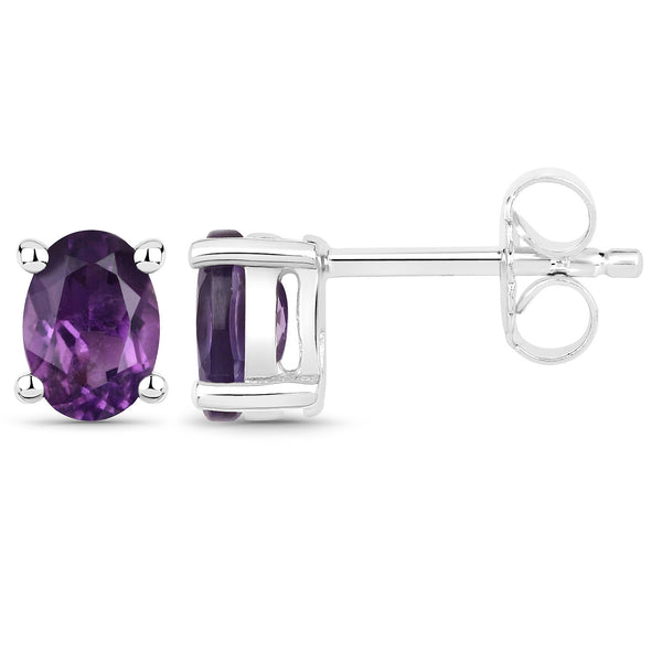 1.56 Carat Genuine Amethyst .925 Sterling Silver Earrings