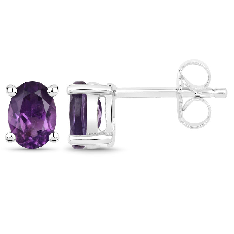 1.56 Carat Genuine Amethyst .925 Sterling Silver Earrings