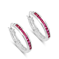 0.99 Carat Genuine Ruby .925 Sterling Silver Earrings