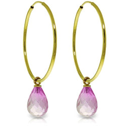 4.5 Carat 14K Solid Yellow Gold Margherita Pink Topaz Earrings