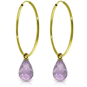 4.5 Carat 14K Solid Yellow Gold Margherita Amethyst Earrings