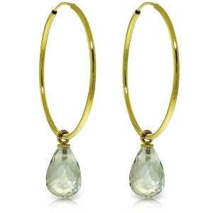 4.5 Carat 14K Solid Yellow Gold Margherita Green Amethyst Earrings