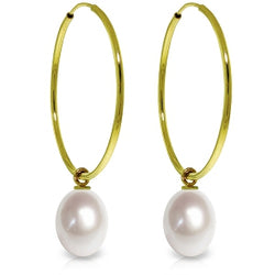 8 Carat 14K Solid Yellow Gold Margherita Pearl Earrings