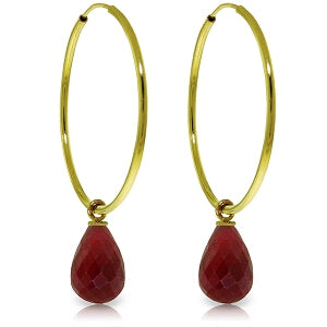 6.6 Carat 14K Solid Yellow Gold Margherita Ruby Earrings