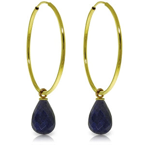 6.6 Carat 14K Solid Yellow Gold Margherita Sapphire Earrings