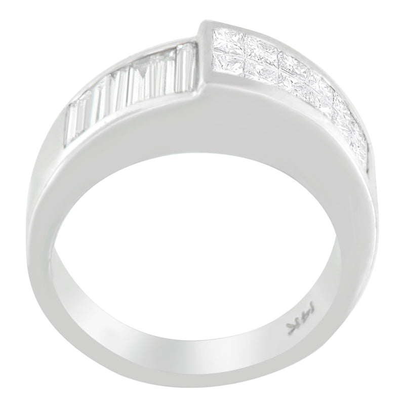 14K White Gold 1 1/2 ct. TDW Princess and Baguette-cut Diamond Ring (G-H VS1-VS2)