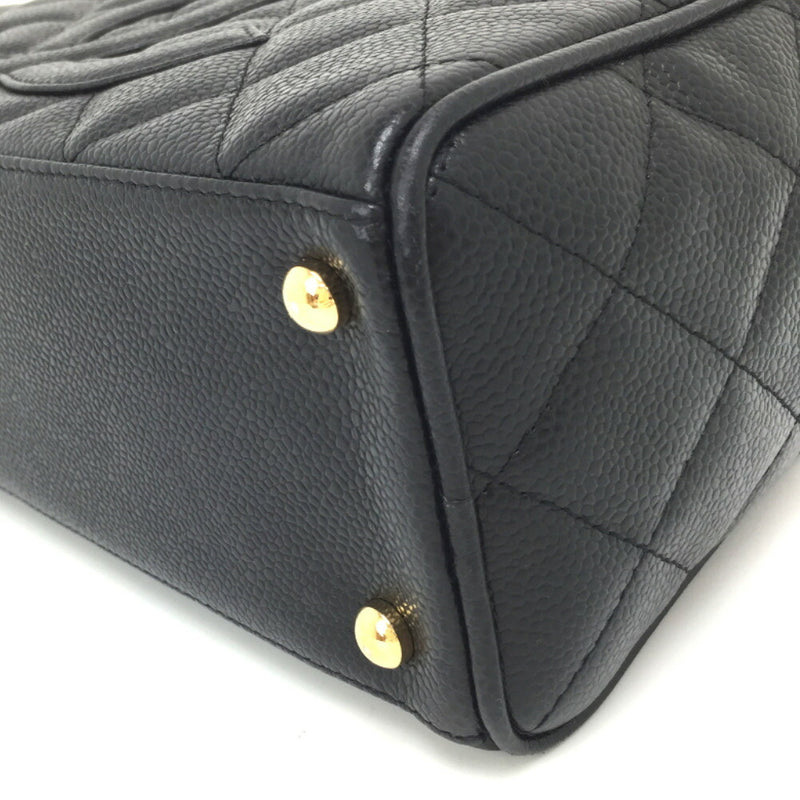 Chanel Handbag Matrasse Mini Boston Coco Mark Caviar Skin Black Ladies CHANEL K11221864