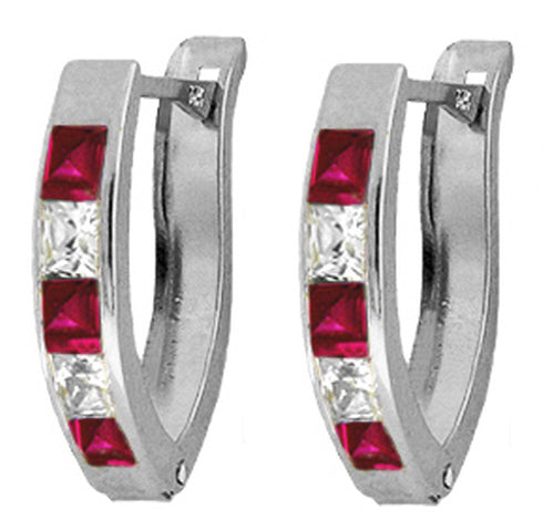 1.6 Carat Sterling Silver Make Forever Created Ruby Earrings