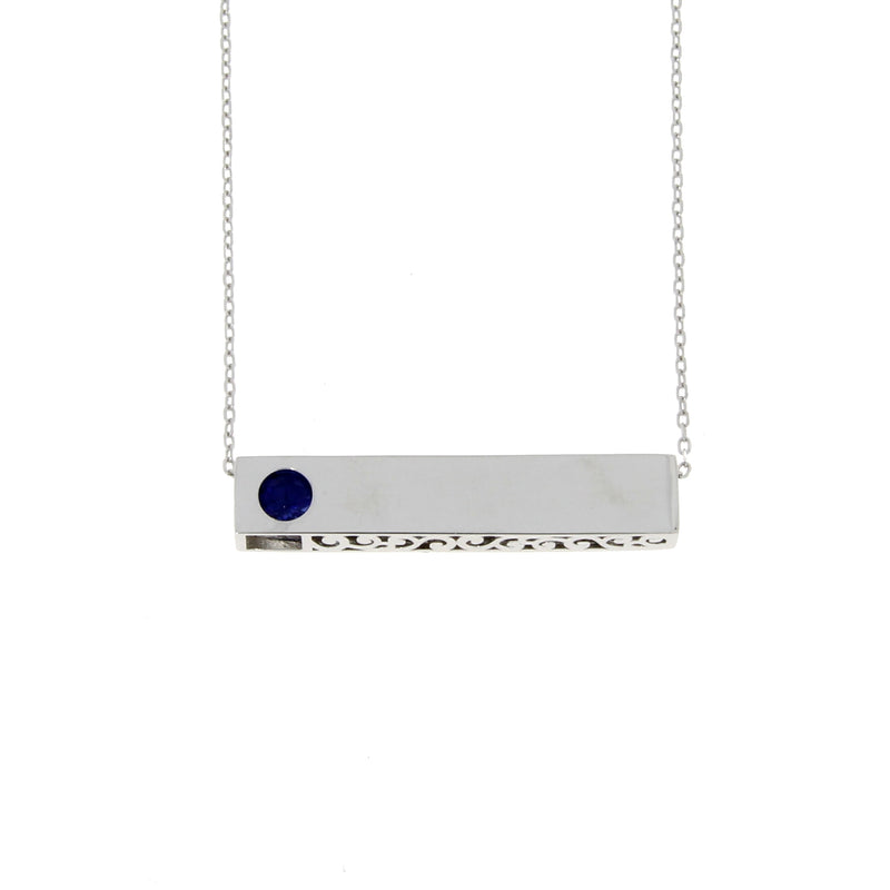 Created Sapphire Fashion Pendants Sterling Silver