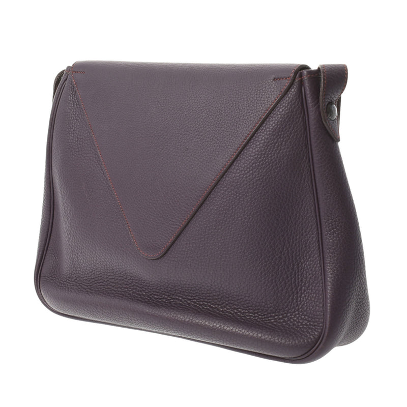 HERMES Hermes Christine Tuareg Leysin black metal fittings  F engraved (around 2002) Ladies Taurillon Clemence shoulder bag