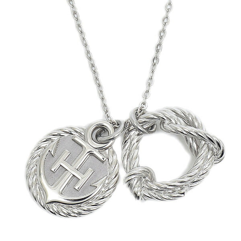 Hermes Cordage Rope Necklace Metal Silver Men