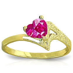 Enchanting 14K Solid Yellow Gold Pink Topaz Harmony Ring