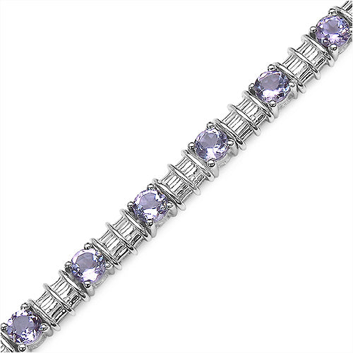 4.50 Carat Genuine Amethyst .925 Sterling Silver Bracelet