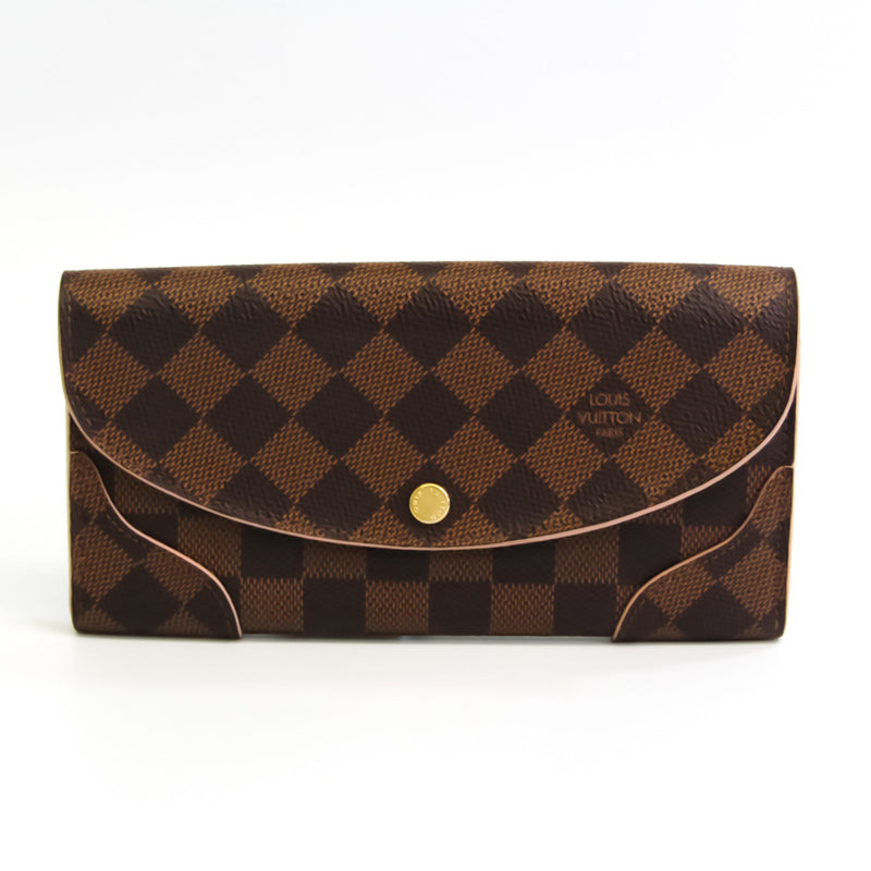 Louis Vuitton Damier Caissa Wallet N61227 Women's Damier Canvas Long Wallet (bi-fold) Ebene,Rose Ballerine
