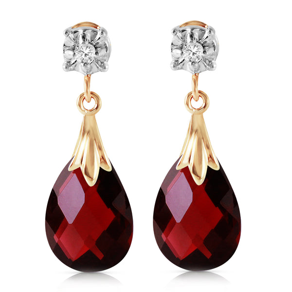 6.06 Carat 14K Solid Yellow Gold Stud Earrings Diamond Garnet