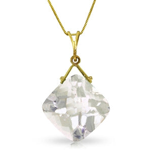 8.75 Carat 14K Solid Yellow Gold Walk The Distance White Amethyst Necklace
