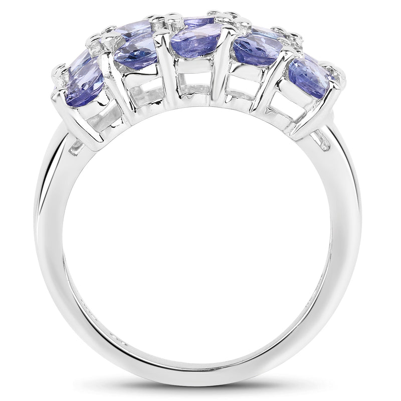 3.75 Carat Genuine Tanzanite .925 Sterling Silver Ring