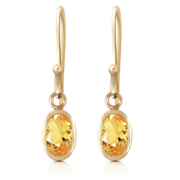 1 Carat 14K Solid Yellow Gold Faithful Citrine Earrings