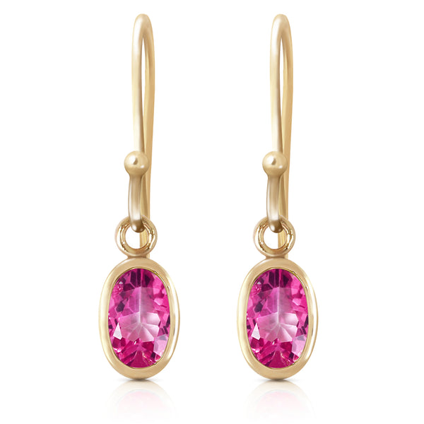 1 Carat 14K Solid Yellow Gold Faithful Pink Topaz Earrings