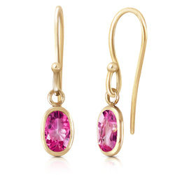1 Carat 14K Solid Yellow Gold Faithful Pink Topaz Earrings