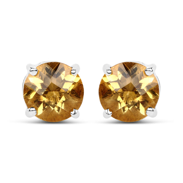 1.38 Carat Genuine Citrine .925 Sterling Silver Earrings