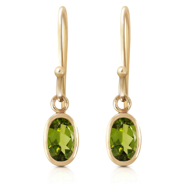 1 Carat 14K Solid Yellow Gold Faithful Peridot Earrings