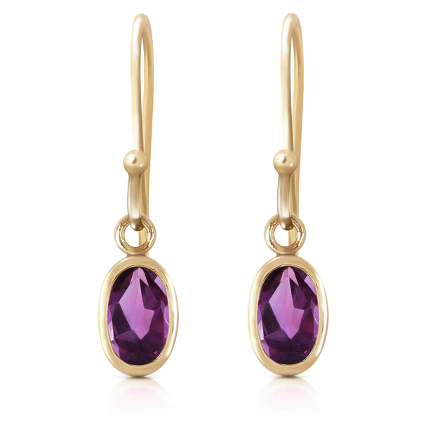 1 Carat 14K Solid Yellow Gold Faithful Amethyst Earrings