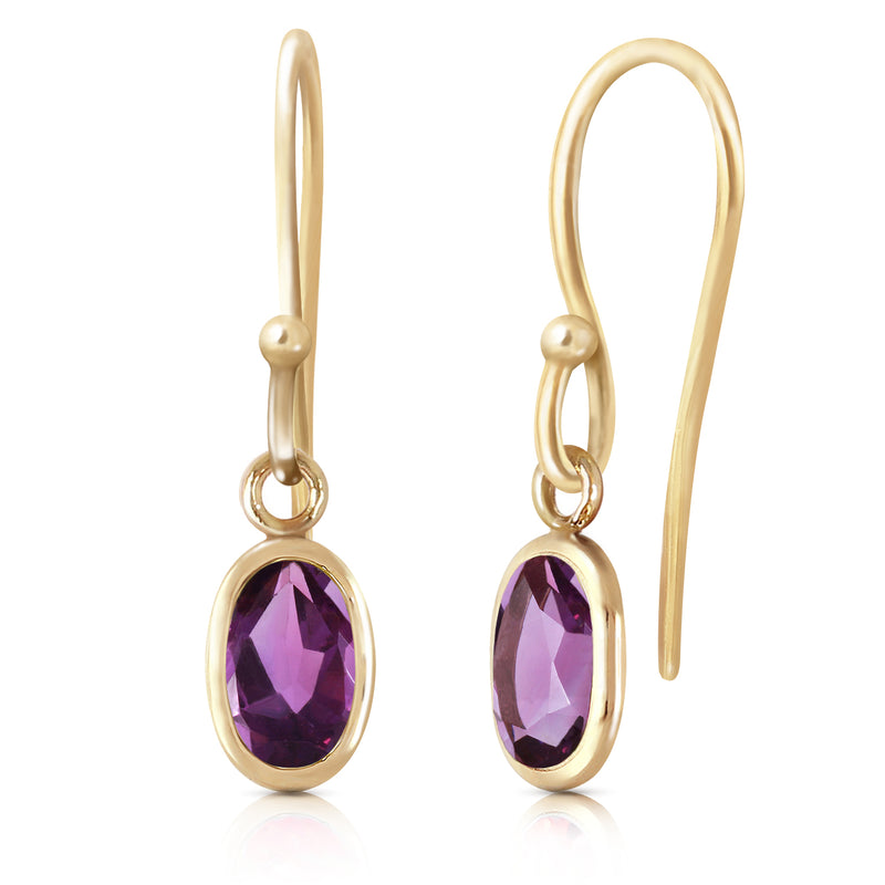 1 Carat 14K Solid Yellow Gold Faithful Amethyst Earrings