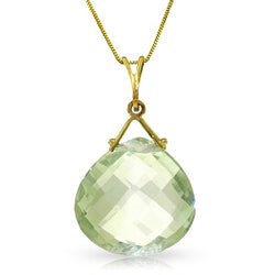 8.5 Carat 14K Solid Yellow Gold Y-e-s Green Amethyst Necklace