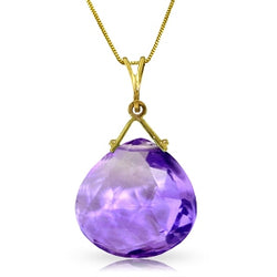 8.5 Carat 14K Solid Yellow Gold Magenta Passion Amethyst Necklace