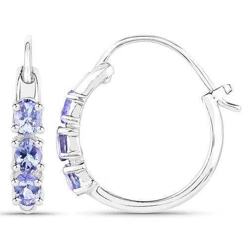 1.02 Carat Tanzanite 10K White Gold Earrings