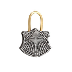 925 Sterling Silver Pave Diamond Lock Pendant Women Jewelry