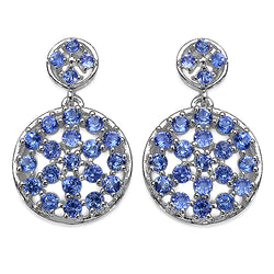 2.94 Carat Genuine Tanzanite .925 Sterling Silver Earrings