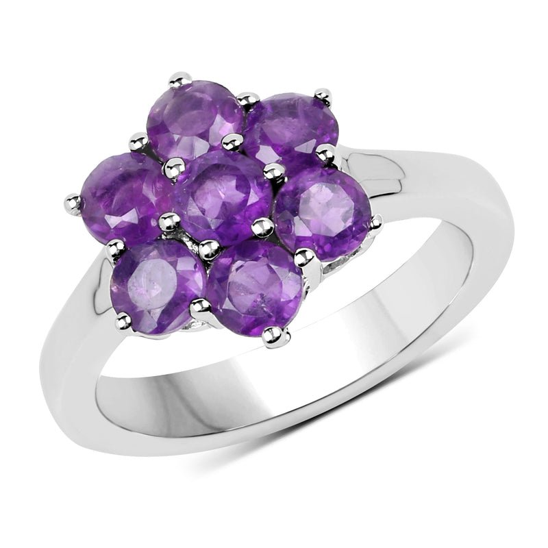 1.68 Carat Genuine Amethyst .925 Sterling Silver Ring